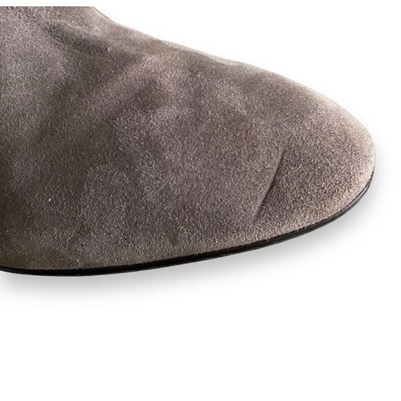 Aquatalia Vanie Brown Suede Sock Boots Sz 7.5B Block Heel Side Zip Waterproof - Picture 11 of 12